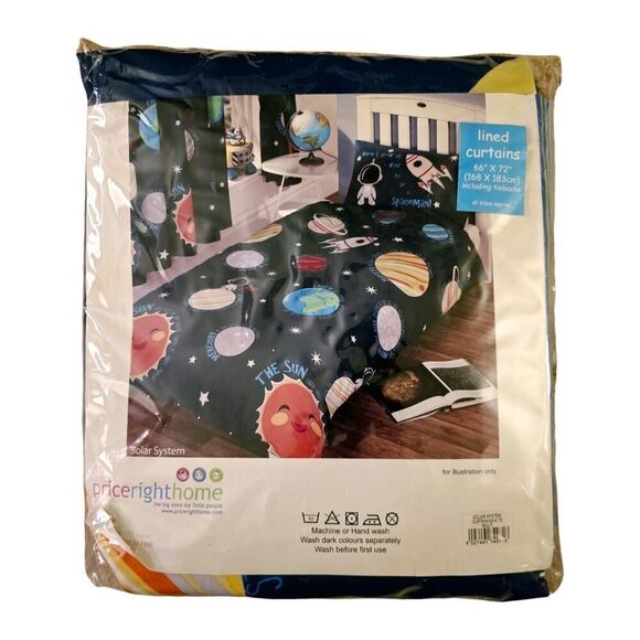 Space Solar System Blackout Curtain Panel Price Right Home 66x72 - Picture 1 of 3